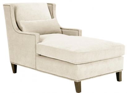 Chaise longue lounging furniture ottoman living room design sofa beige fabric lounge